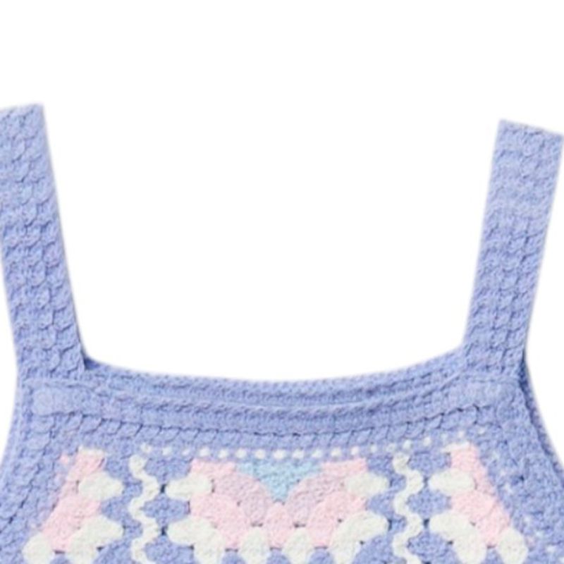 Blusa-multicolor-con-crochet-para-niña-104872312