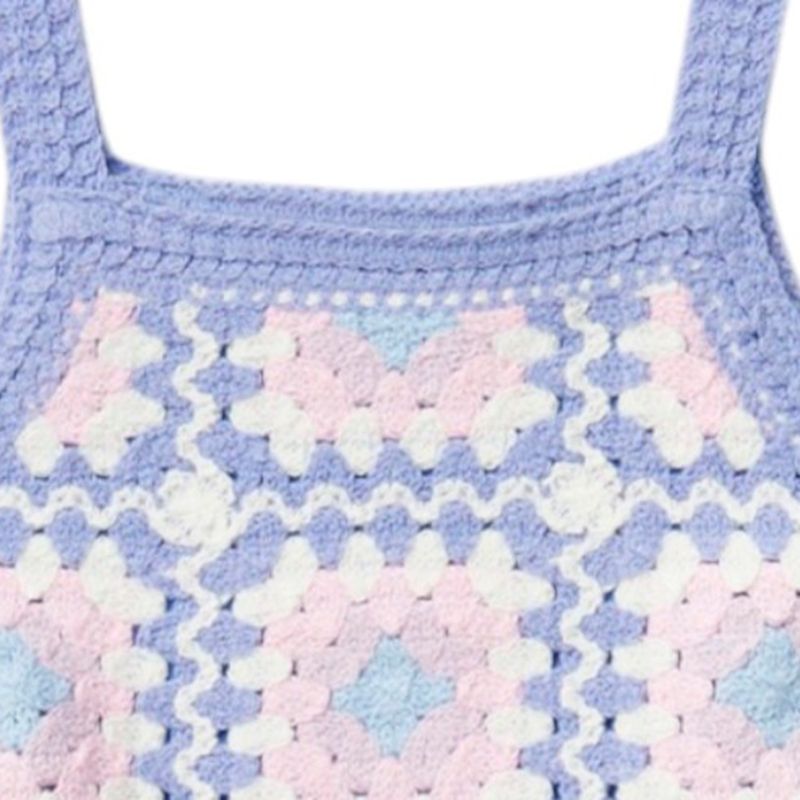 Blusa-multicolor-con-crochet-para-niña-104872312