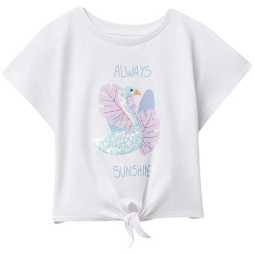 Blusa blanca con estampado para niña