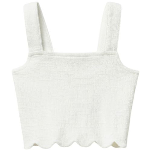 Blusa blanca sólido para niña