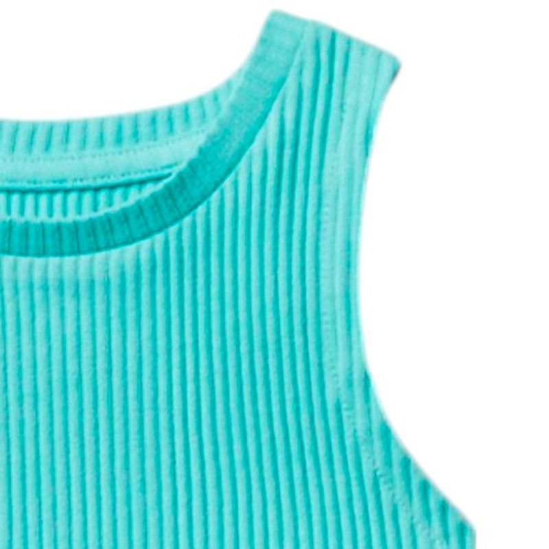 Blusa-verde-con-acanalado-para-niña-104872388