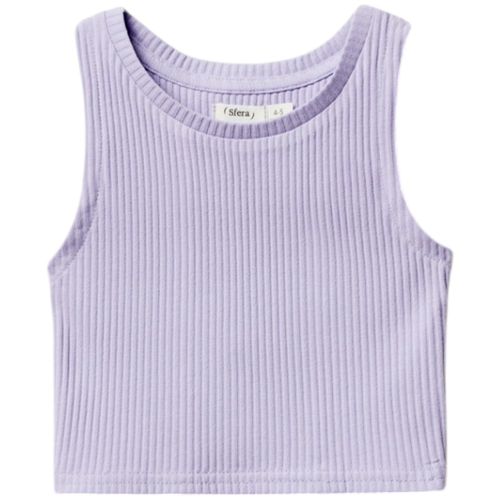 Blusa morada con acanalado para niña