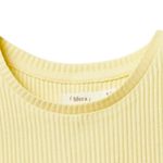 Blusa-amarilla-con-acanalado-para-niña-104872406