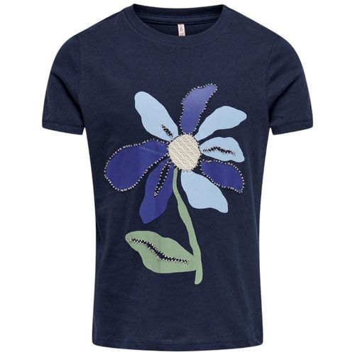 Blusa azul con estampado para niña