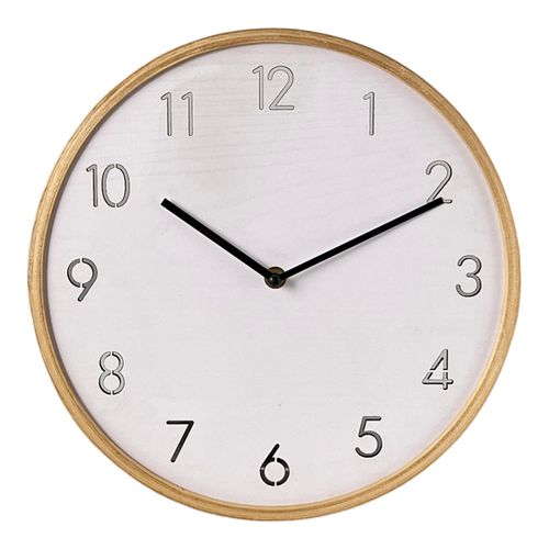 Reloj de pared con marco de madera 30x4cm