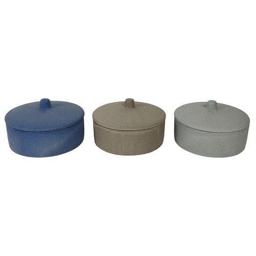 Set de 3 velas surtidas decorativas con tapa 13x7.50 cm
