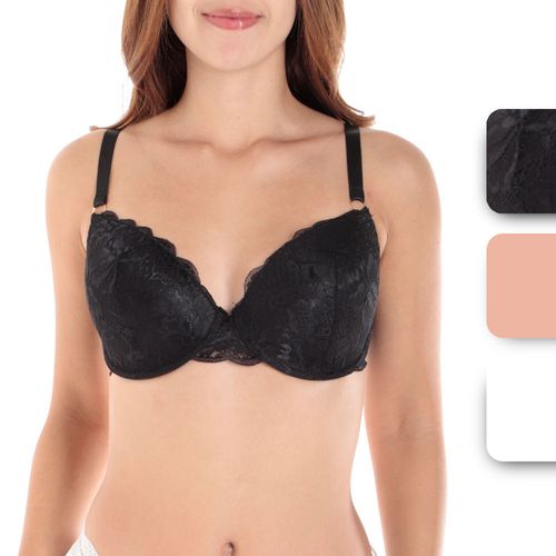 Set de 3 brassieres Rene Rofe con aros multicolor para mujer