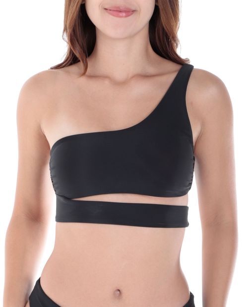 Top de Bikini Orange negro de un tirante para mujer