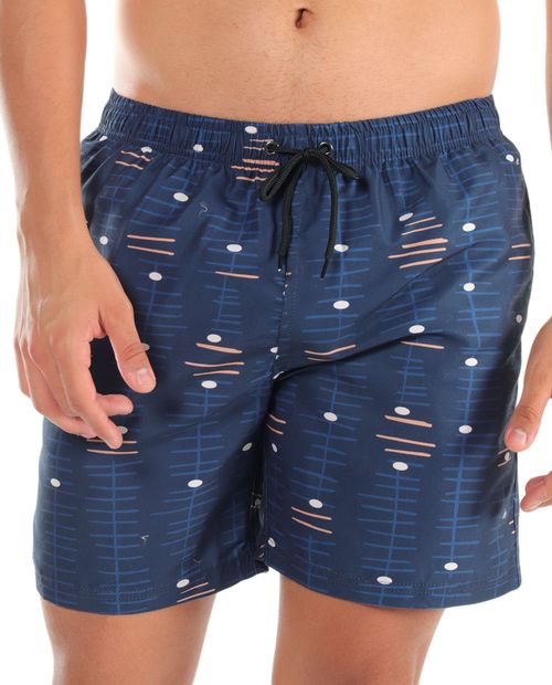 Calzoneta Orange navy estampada líneas para hombre