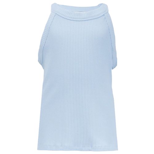 Blusa celeste con acanalado para niña