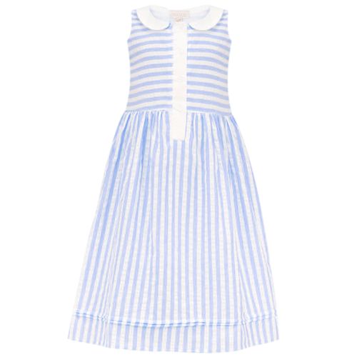 Vestido bicolor a rayas para niña