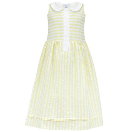 Vestido bicolor a rayas para niña