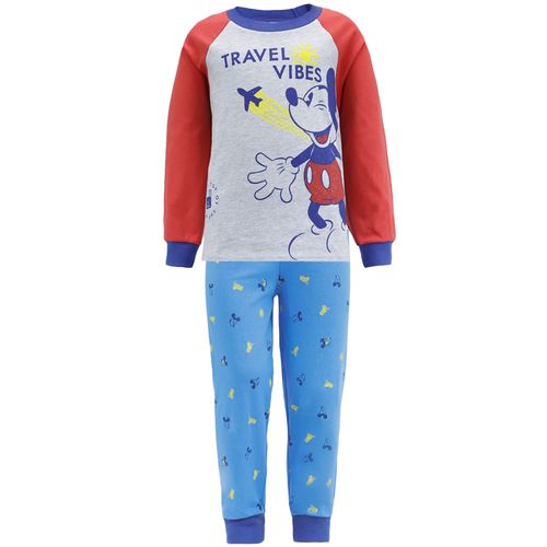 Pijama de 2 piezas multicolor con estampado de Mickey Mouse para niño