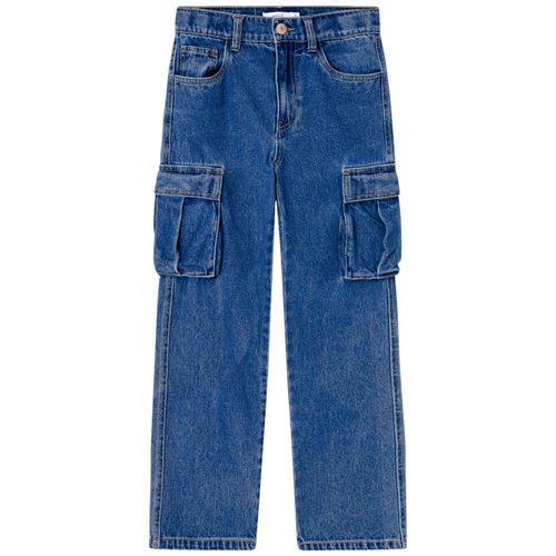Jeans cargo azul sólido para niño