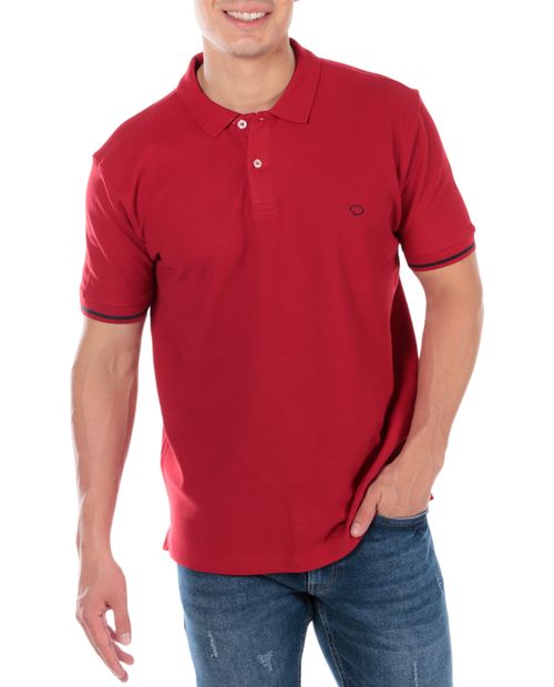 Camisa polo básica Oscar de la Renta roja sólida para hombre