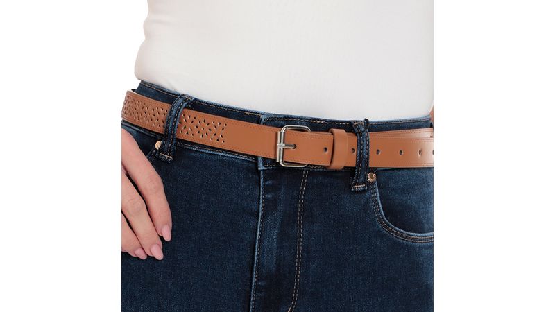 Set de cinturones Fantas Eyes color café/negro para mujer