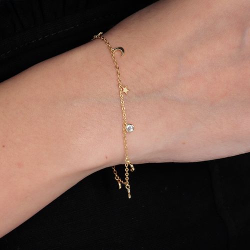 Pulsera de plata 1mm -18.54 cm para mujer