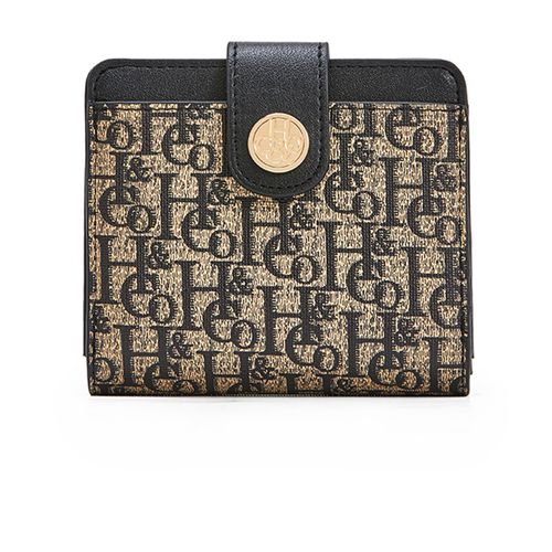 Billetera flap H&Co color negro para mujer