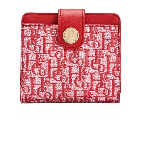 Billetera flap H&Co color rojo para mujer