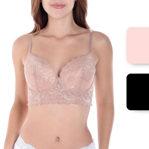 Set de 2 brassieres Rene Rofe con aros de encaje para mujer
