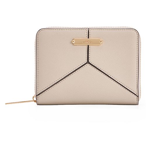 Billetera zip around H&Co color beige para mujer
