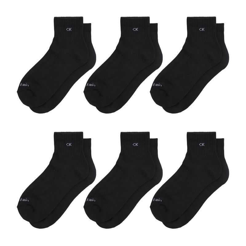 104760910-Pack-de-6-pares-de-calcetines-quarter-Calvin-Klein-negros-texturizados-para-hombre
