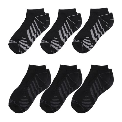 Pack de 6 pares de calcetines low cut Nautica negros estampados para hombre
