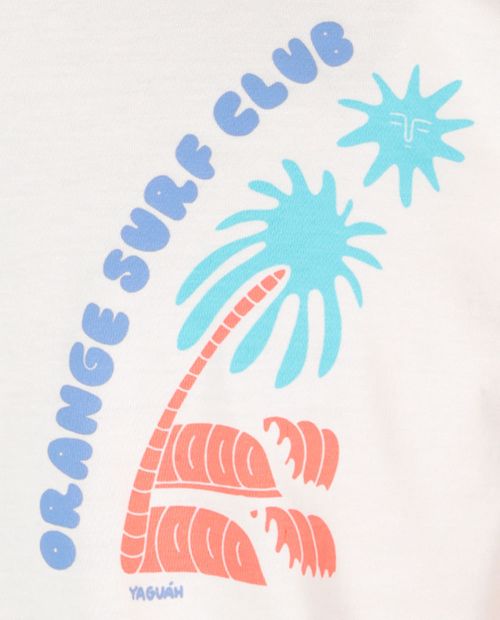 Camiseta Orange ivory con estampado "Orange Surf Club" para hombre