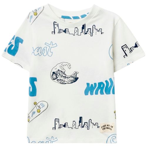 Camiseta blanca con estampado para niño