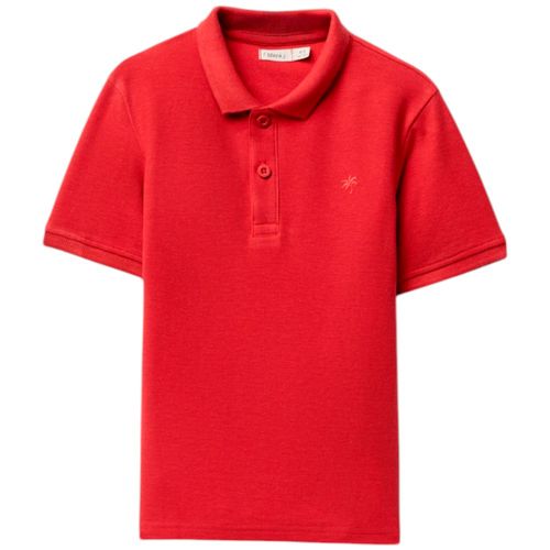 Camisa polo roja sólido para niño