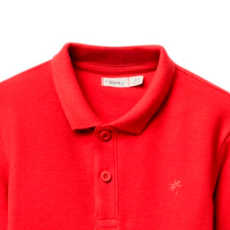 Camisa-polo-roja-solido-para-niño-104874890