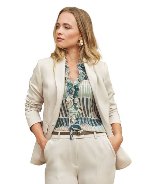 Chaqueta formal Punt Roma beige para mujer