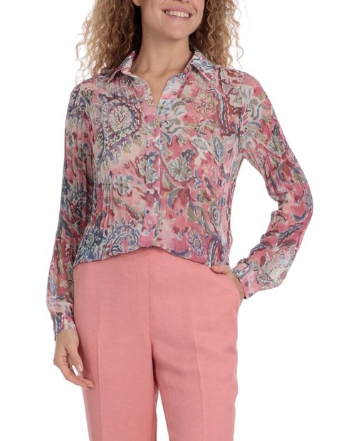 Blusa Punt Roma camisera estampada manga larga para mujer