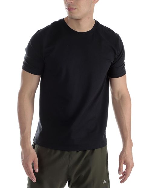 Camiseta deportiva Teammate negra sólida para hombre