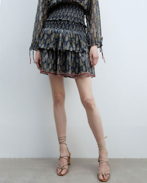Falda Sfera mini estampada de cintura alta para mujer