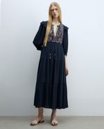 104881546-Vestido-Sfera-midi-azul-mangas-3-4-para-mujer