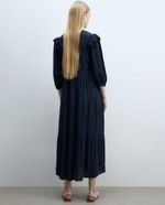 104881546-Vestido-Sfera-midi-azul-mangas-3-4-para-mujer