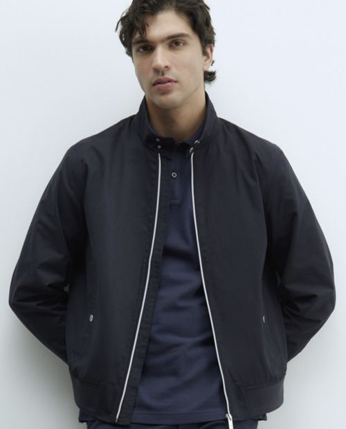 Chaqueta bomber Sfera azul navy sólido para hombre