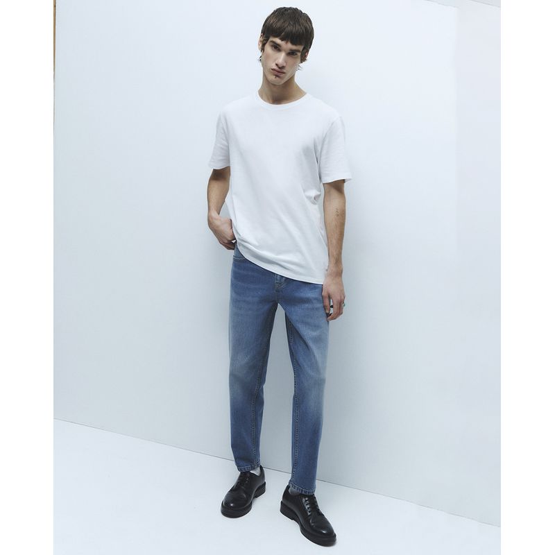 Camiseta básica Sfera blanca sólida para hombre Siman Nicaragua