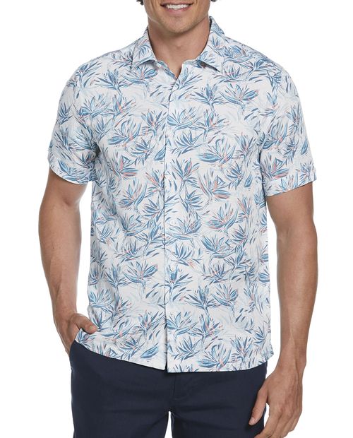 Guayabera de viscosa Cubavera multicolor estampado floral para hombre