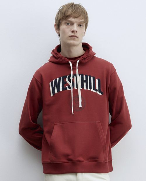 Suéter hoodie Sfera rojo bordado "Westhill" para hombre