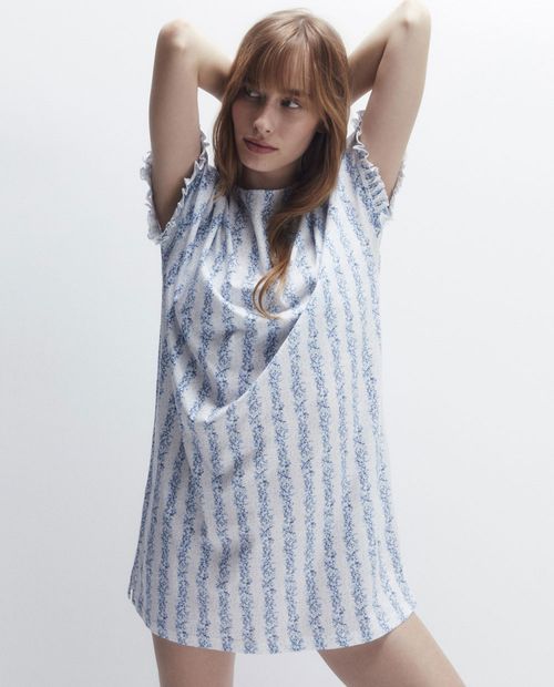 Camisón Sfera estampado manga corta para mujer