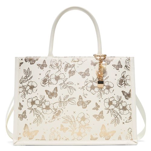 Cartera satchel Aldo color beige para mujer