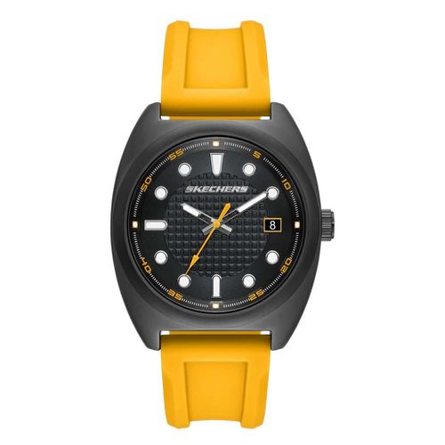 Reloj Skechers análogo de silicón amarillo para hombre