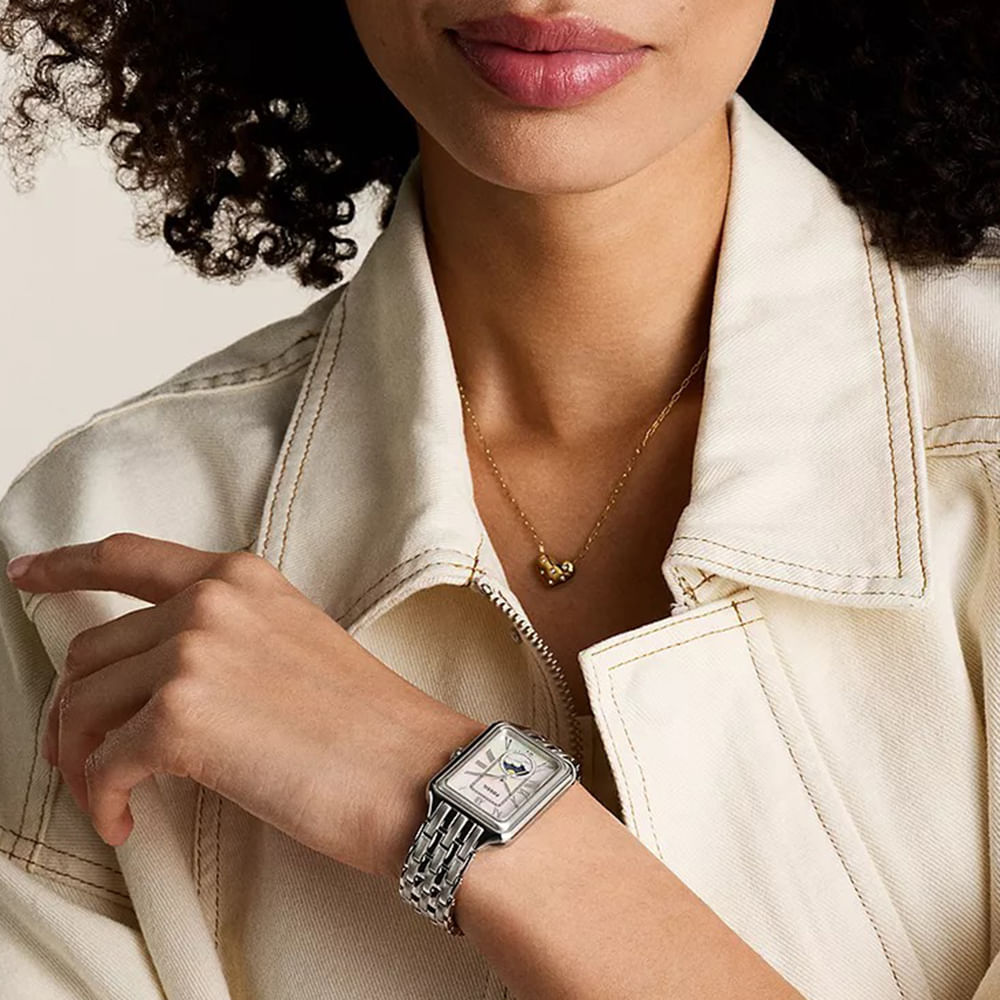 Reloj Fossil análogo de acero inoxidable plateado para mujer - Siman ...