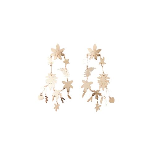 Aretes largos color dorado para mujer