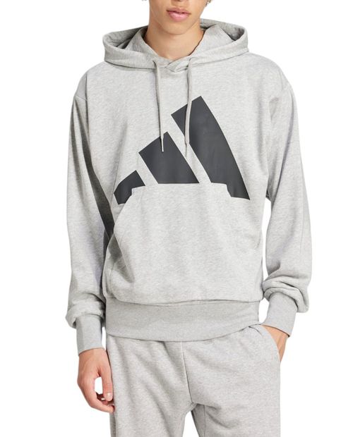 Hoodie deportivo Adidas gris con estampado para hombre