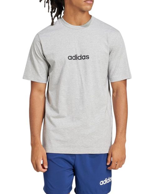 Camiseta deportiva Adidas essentials gris con estampado para hombre