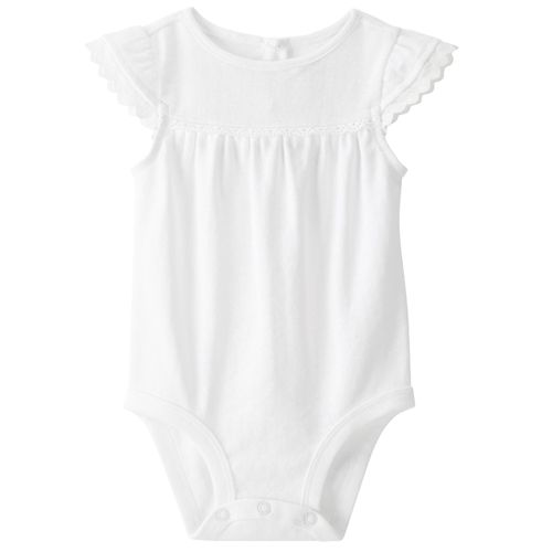 Mameluco blanco calado para bebé niña