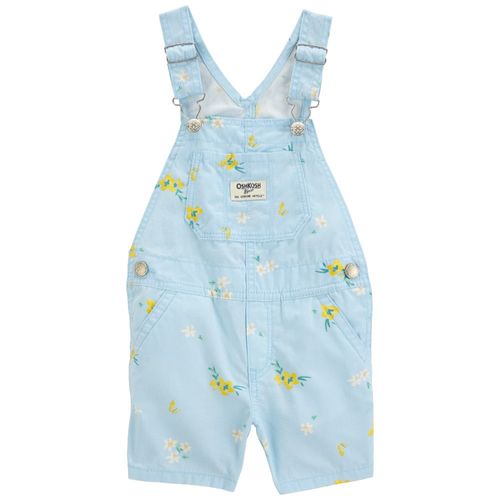 Overall celeste con estampado de flores para bebé niña